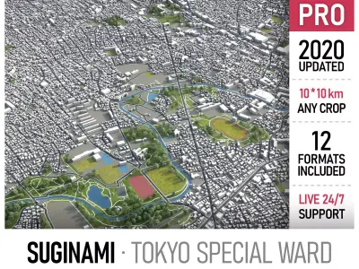Tokyo - Suginami Low-poly 3D model