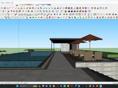 Pool area 3d model 3D model