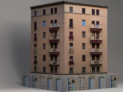 Low Polly Building Low-poly 3D model