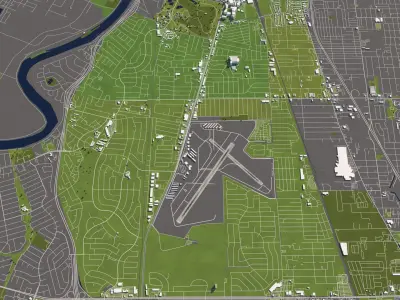 Sacramento 50x50km 3D City Map 3D model