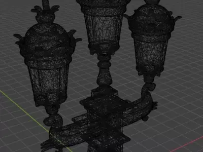 Old french lamppost 3D model