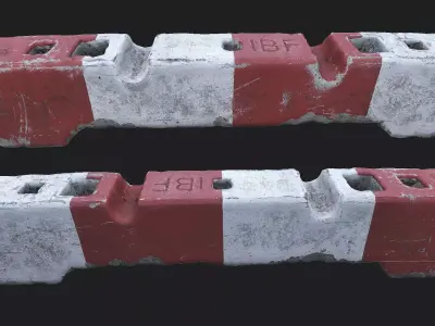 Old Concrete Barricade PBR Low-poly 3D model