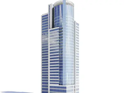  Skyscraper with Helipad 3D Model 3D model