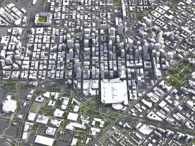 Denver - 3D City Model Low-poly 3D model