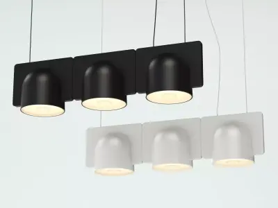 Igloo 3 pendant light with three lights hanging from ceiling 3D model