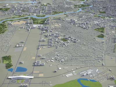 Astana - City 3D Model Low-poly 3D model