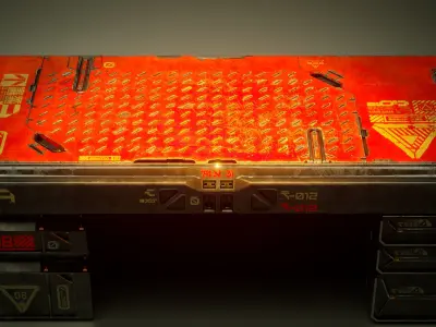 Scifi Cyberpunk Desk PBR Game Asset Low-poly 3D model