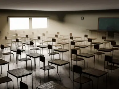 Classroom Low-poly 3D model