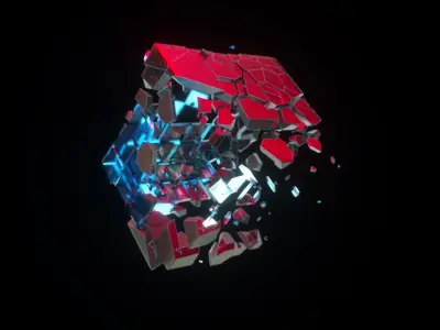 Science and Technology Chip Synthetic Circuit Board 3D model 3D model