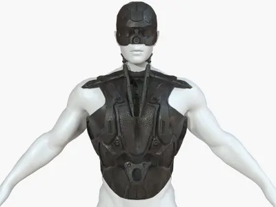 Mecha Cyberpunk Robot Armor Low-poly 3D model