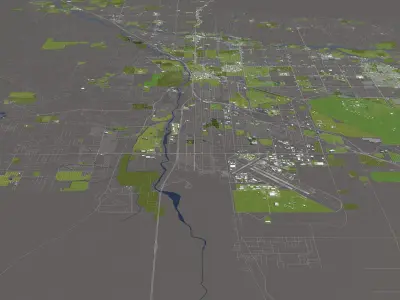 Tucson 50x50km 3D City Map 3D model
