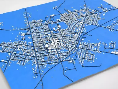 Cityscape Hawera New Zealand 3D model