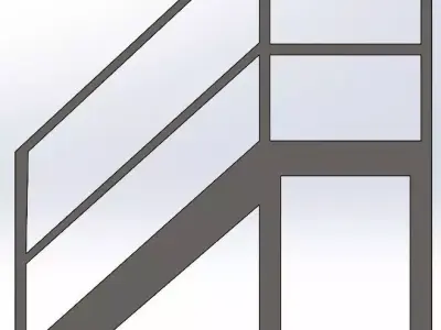 Steps stair railings and handrails 3D model