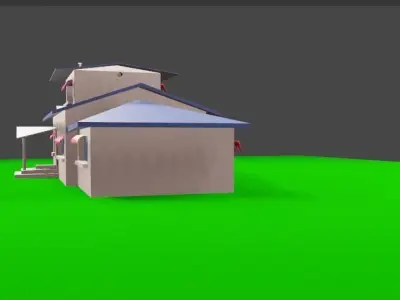 OGGY Cartoon House 3D Model  Stylized Animated House Blender   Low-poly 3D model