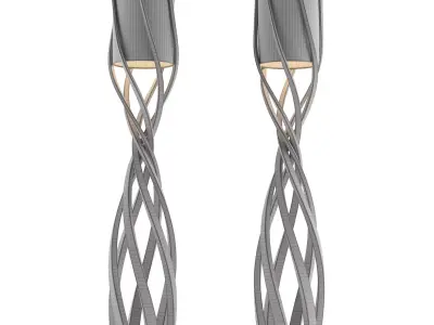 Entouine Floor Lamp Wooden Organic Light 3D model