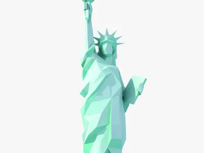 Statue of Liberty Low Poly Art Style Low-poly 3D model