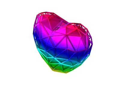 Stylish Heart V4 023 Low-poly 3D model