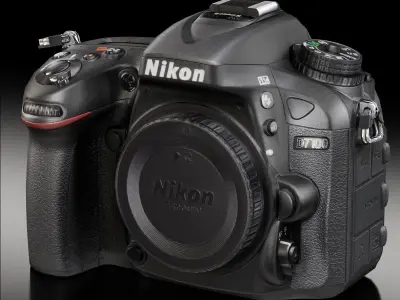 Nikon D7100 DSLR camera Low-poly 3D model