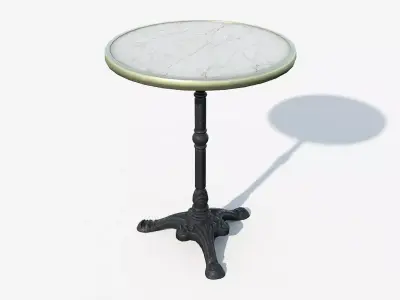 Paris cafe table Low-poly 3D model