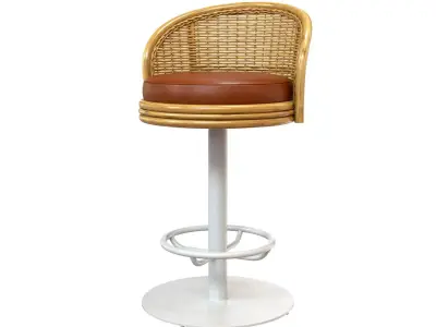 Sake Barstool  Swivel Pedestal Linkoln Brook 3D model