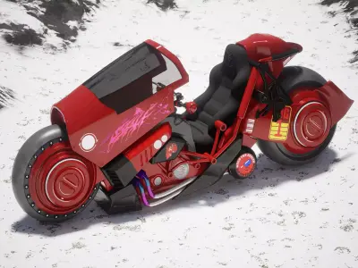 Futuristic Cyberpunk Motorcycle 3D model