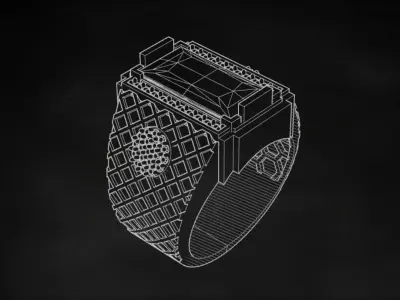 man diamond ring mr0092 3D print model