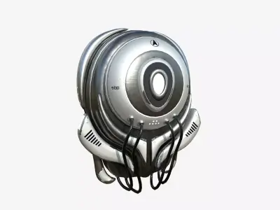 SciFi Backpack D03 Steel - Fashion Character Design Low-poly 3D model
