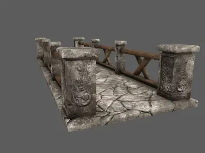 bridge 3 stone Low-poly 3D model