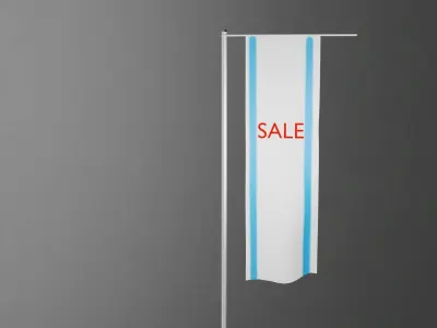 Marketing flag banners pack 3D model