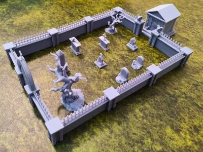 TONS OF SKELETONS - CEMETERY TERRAIN PACK 3D print model