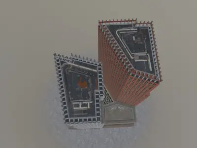 Den Haags Twin Towers Low-poly 3D model