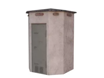 German octagonal railway distribution house Schalthaus Achteck Low-poly 3D model