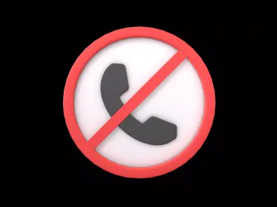 Prohibited Phone Symbol V1 001 Low-poly 3D model
