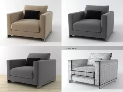 Reversi Armchair 3D model