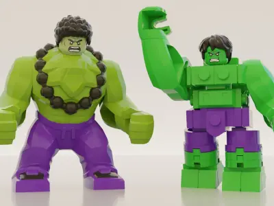 Lego Hulk mini pack 3D model
