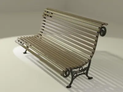 Wooden Bench 3D model