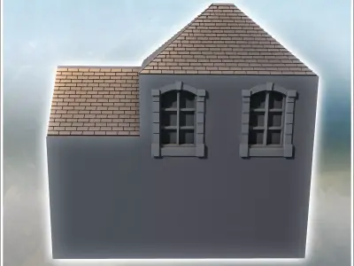Modern slate-roofed building with annex and upper floor 20 - Mod 3D print model