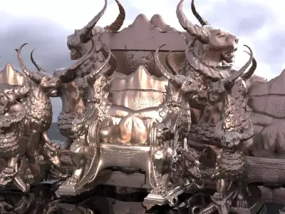 Sargon Ornate Throne 4 designs  3D model