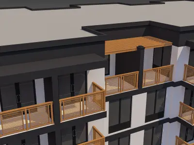 Apartment Building 012 3D model