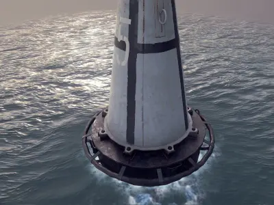 Buoy River RB-6-01 Left Danger Mark Low-poly 3D model