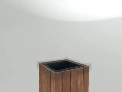 Modern Timber Street bin Vol 05 Game Ready PBR Low-poly 3Dmodel Low-poly 3D model