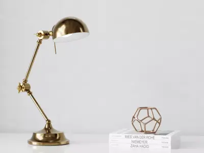 Firstlight Beau Desk Lamp Brass - PBR brass lamp Low-poly 3D model