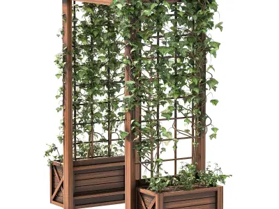 Wooden Garden Arbor 3D model