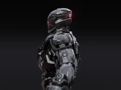 Sci-Fi Robotic Character Low-poly 3D model