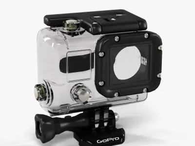 GoPro Hero3 Waterhousing Low-poly 3D model