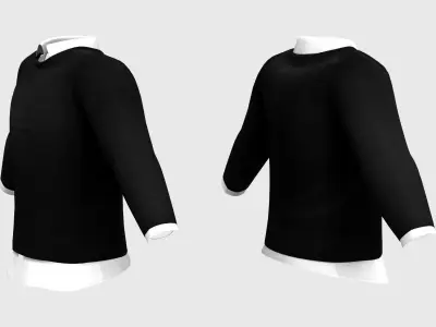 Crew Neck Sweater - Shirt Under Combo Low-poly 3D model