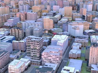City 45 Low-poly 3D model