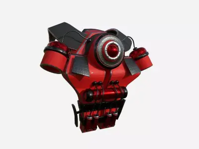SciFi Backpack B07 Red - Fashion Character Design Low-poly 3D model