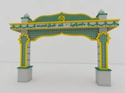 gate of mosque Low-poly 3D model