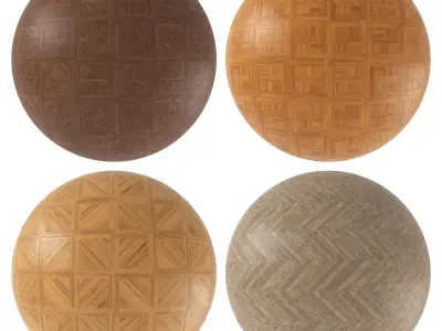 Parquet - Laminate - Wooden floor 4 in 1 3D model 6
